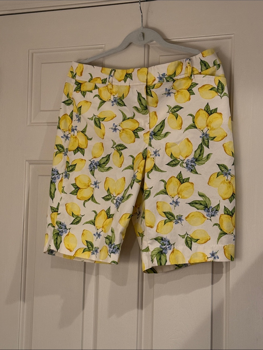 Talbots Lemon-Print Cotton Perfect Shorts 10